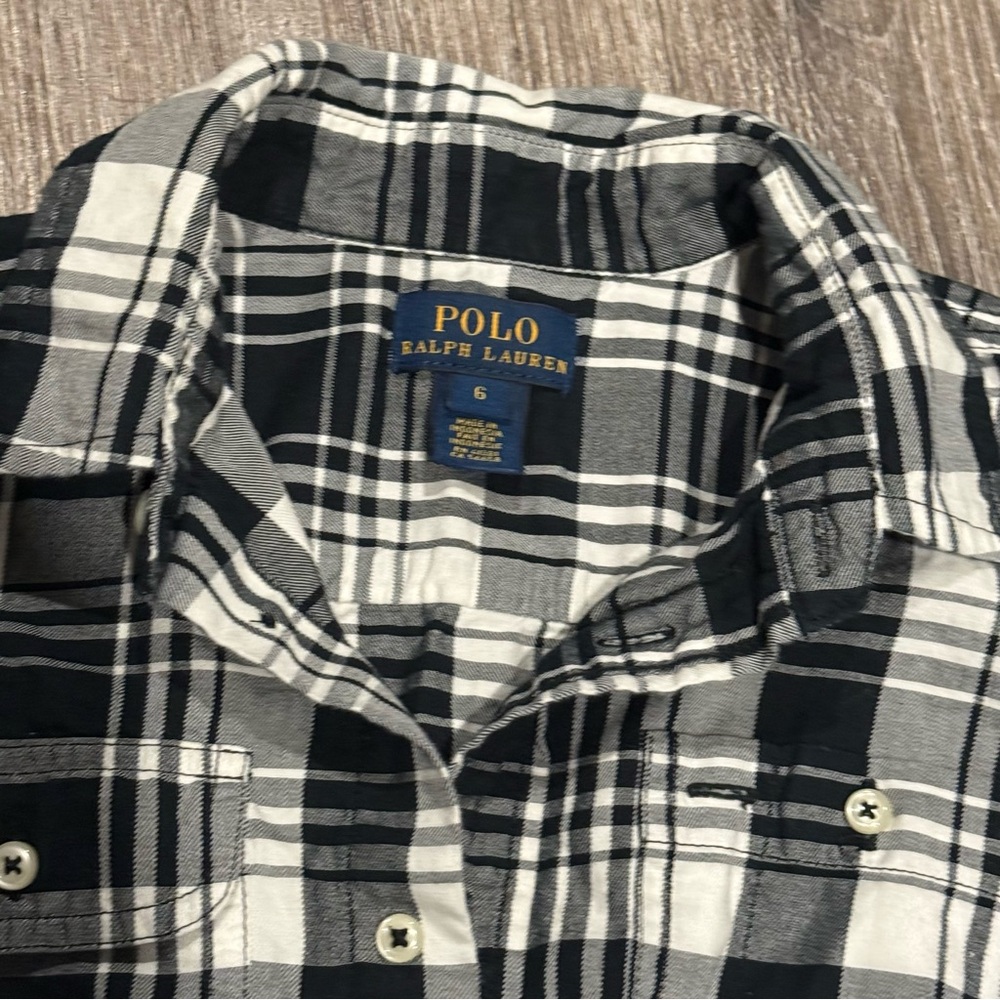 Polo by Ralph Lauren Black & White Plaid Button-Down Shirt
